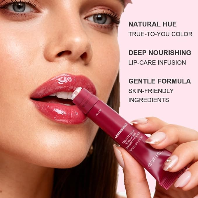 SAM SUGAR 4pcs Lip Balm Hydrating Tinted Lip Gloss Set Moisturizing Lip Butter Balm with Natural Shine Non-Sticky Lip Care for Dry Lips