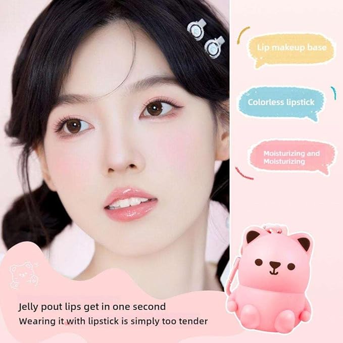 Cute Little Bear Lip Balm for Children,Anti-Dry Anti-Crack Moisturizing Lip Gloss,Natural Ingredients Lipsticks Lip Care Products,Fruit Flavored Lip Stick for Kids (3pcs)