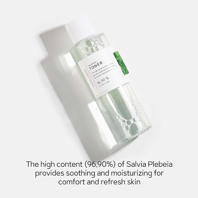 Green Salvia Multi Soothing Gel Moisturizer, Treatment Toner, and Calming Ampoule - Korean Vegan Skincare Bundle for Soothing and Cooling for Sensitive Skin
