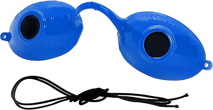 Super Sunnies UV Eye Protection FDA Compliant Eyeshields, Tanning Bed Goggles, Red Light Therapy Glasses w/Strap