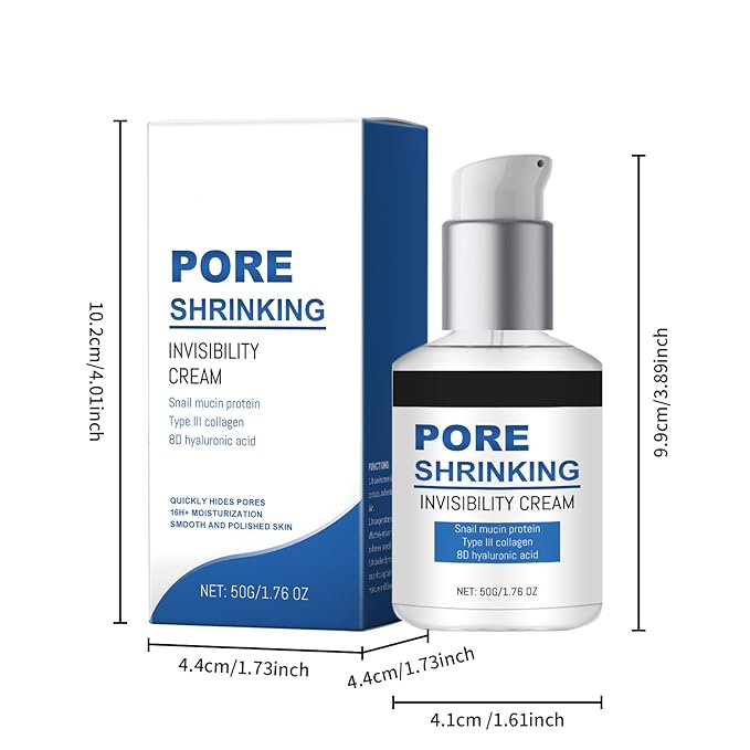 Pore Invisible Cream, Pore Minimizer for Face Shrinking Invisibility,Conceals Pores Cream Hydrates & Smooths Pores Reducer for Face, Radiant Lightens Fine Lines, Nourishing Soothing Base