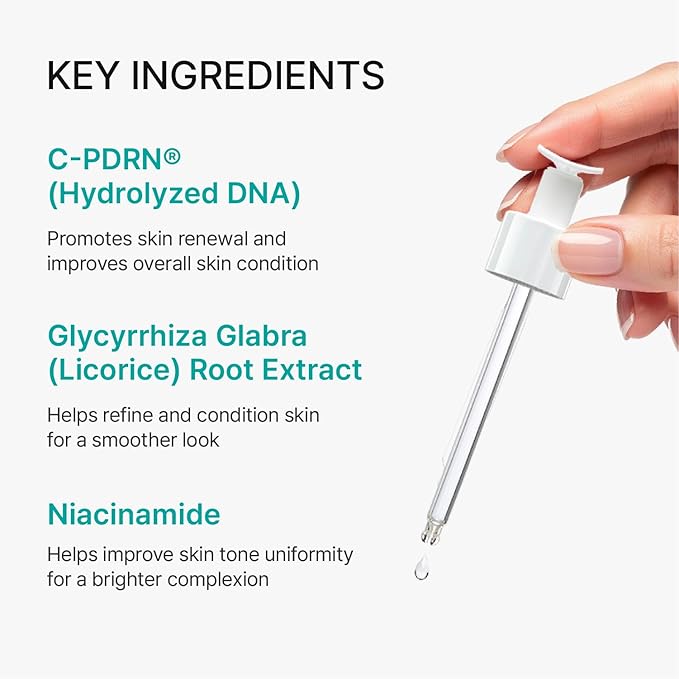 REJURAN® Triple Radiance Ampoule 50ml – DOT™ c-PDRN 0.5% Serum for Tone, Texture & Glow – Niacinamide & Licorice Extract for Even-Looking Skin