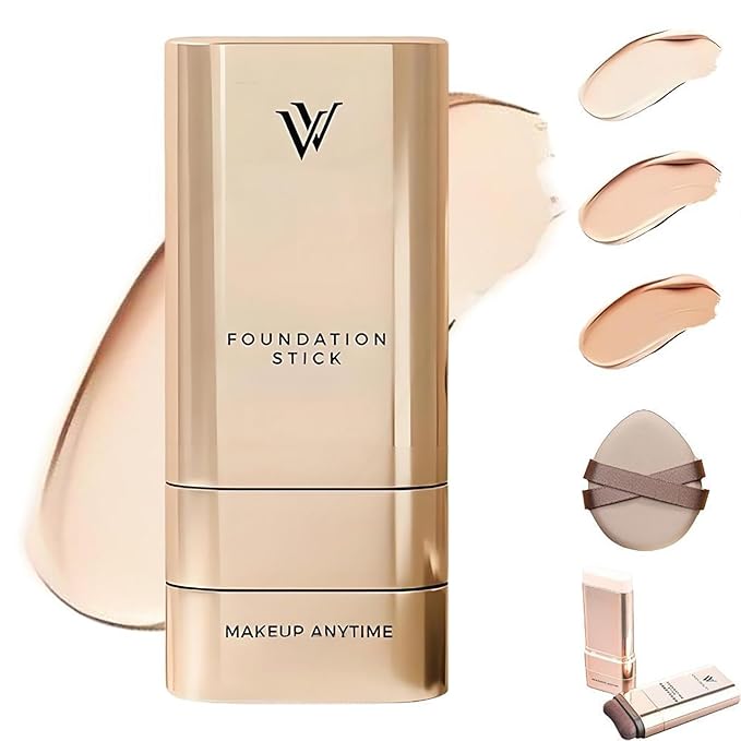Korean Foundation Stick, Multi-use Double Head Foundations Make up Sticks, Longwear Natural Finish, Waterproof, Sweat-Proof for All Skin Types (#1 Fair Color)