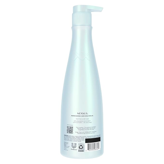 Nexxus Hydralight Conditioner for Hydration for Oily Roots and Dry Ends Silicone FreeHair Care Powered by Aquabank Booster Technology with Glycerin 13.5 oz