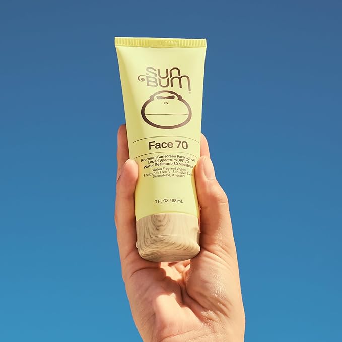 Sun Bum Original SPF 70 Sunscreen Face Lotion - Broad Spectrum Moisturizing Facial Sunscreen with Vitamin E - Fragrance Free - Travel Size - 3 oz,(Pack of 2)