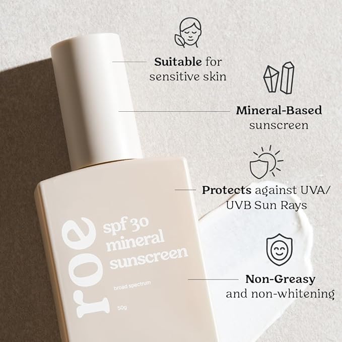 Roe Wellness- Baby Sunscreen Mineral & Reef Safe, Zinc Oxide, Non-Toxic Ingredients SPF 30 | Great For Toddlers, Kids, Newborns & Babies | Non-Greasy, Paraben-Free