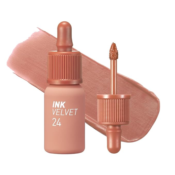 Peripera Ink the Velvet Lip Tint - High Pigment Color, Longwear, Weightless, Gluten-Free, Paraben-Free (024 MILKY NUDE)