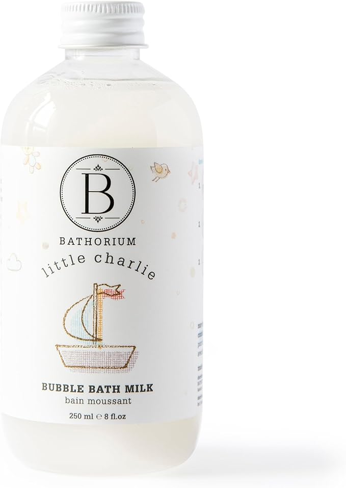 Bathorium Little Charlie Bubble Bath Milk, Gentle & Nourishing for Babies, Enriched with Coconut Milk & Oatmeal, Safe for Sensitive Skin, 8 fl.oz