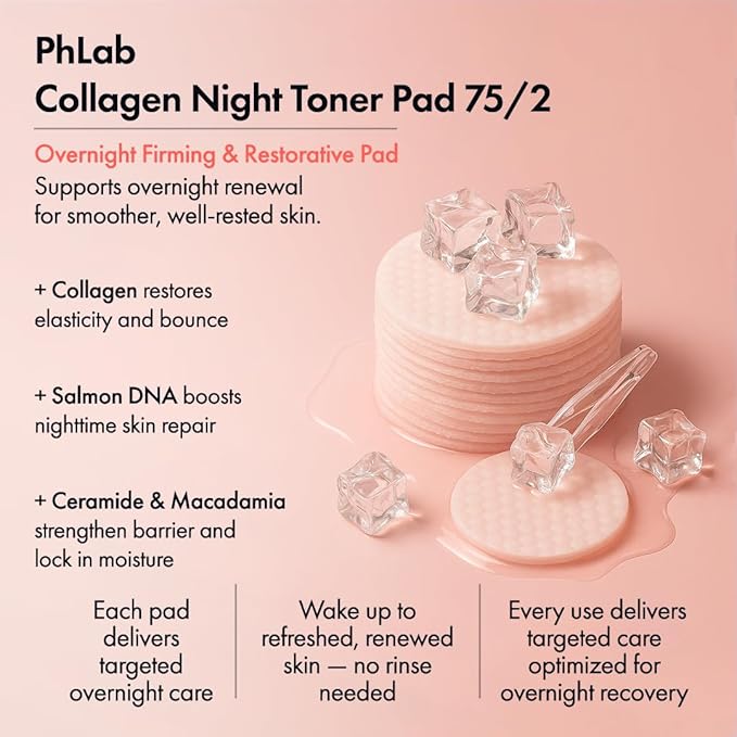 pH Lab Sensitive & Redness Skincare Routine Set, Collagen Night Toner Pad, Anti Redness Serum, Wake Up Energy Cleansing Bar, Soothes, Hydrates & Refreshes Skin