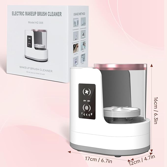 3 IN 1 Electric Makeup Brush Cleaner Machine With Makeup Brush Dryer-Holder-Portable Automatic USB Cosmetic Brushes Cleaner Tool for All Size Beauty Makeup Brush Set,Eyeshadow, Blush Brush (white)