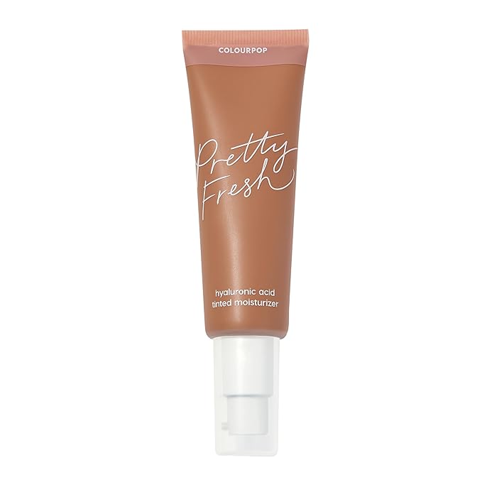 ColourPop Pretty Fresh Tinted Moisturizer - Hydrating Skin Tint & Glowy Summer Makeup with Lightweight Coverage - Made with Hyaluronic Acid & Coconut Water - Med Dark 16N (1.45 oz)