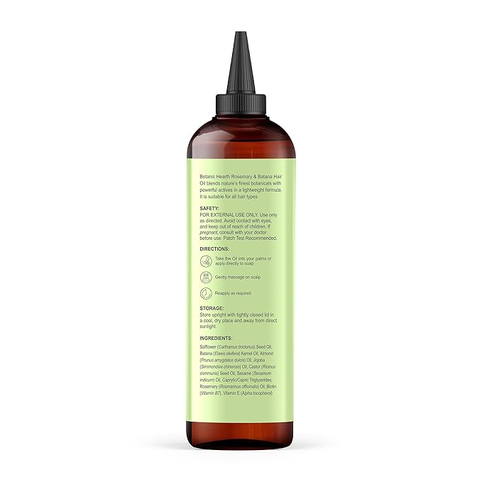 Botanic Hearth 100% Pure Rosemary Batana Oil For Hair Growth & Hair Treatment Oils 6.7 Fl Oz, 2Pack|Infused with coconut Oil|Hair Oil Repairs Dry Damaged Hair, Strengthening, Healthier|All Hair Types