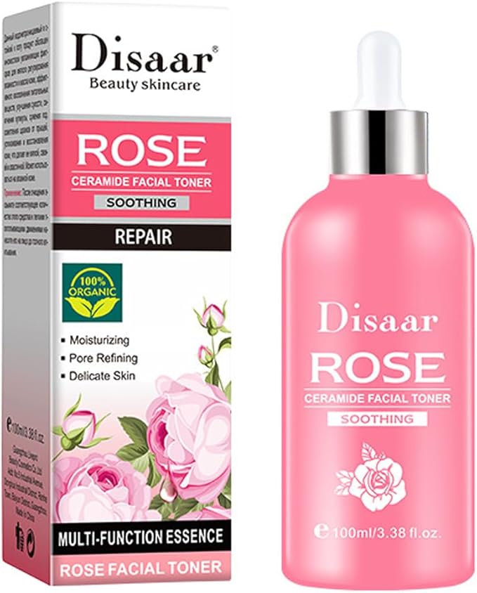 DISAAR BEAUTY Rose Ceramide Facial Toner Moisturizing Soothing Repair Pore Delicate Skin Essence 100ml / 3.38fl.oz