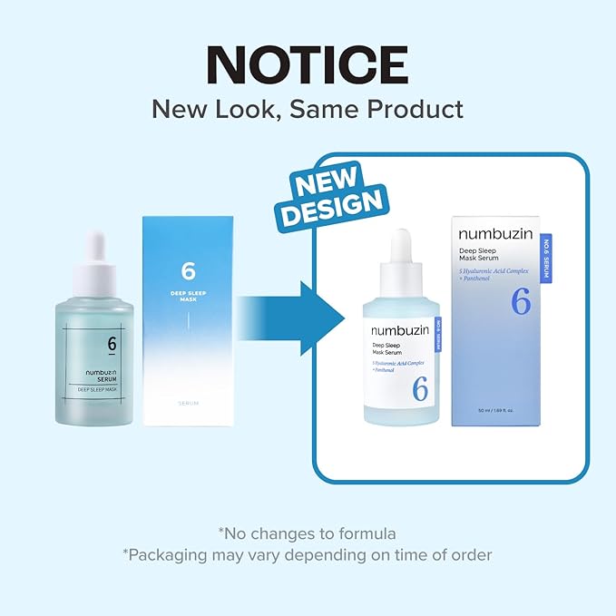 numbuzin No.6 Serum | Deep Sleep Mask Serum | Iceland Glacier Water for Instant and Long-lasting Hydration with Hyaluronic Acid & Niacinamide | Korean Skincare for Dry Skin | 1.69 fl. oz.