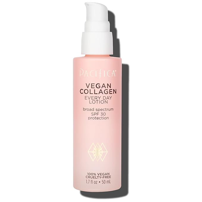 Pacifica Beauty Vegan Collagen SPF 30 Broad Spectrum Sunscreen Every Day Face Lotion,UVA/UVB Protection for All Skin Types,Lightweight,Moisturizing & Hydrating,Cruelty Free,White,1.7 Fl Oz,(Pack of 2)