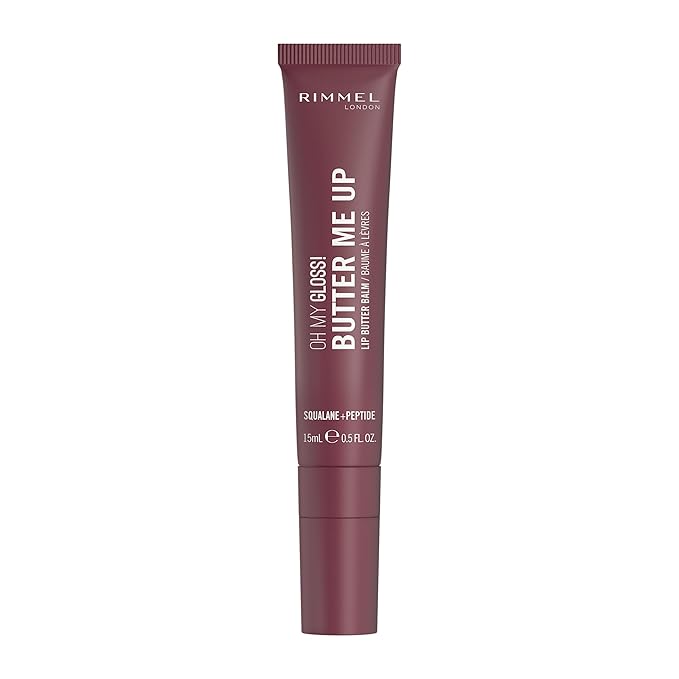Rimmel London Oh My Gloss Butter Me Up Lip Butter Balm 004 Mellow Mocha, Hydrating Lip Balm, Tinted Lip Balm, Lip Care, Hydration, Nourishing, Squalene