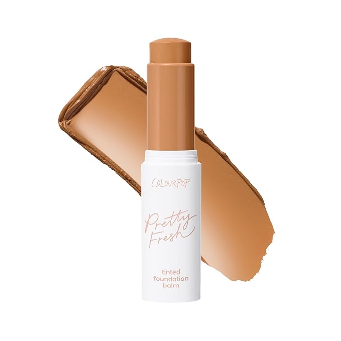 ColourPop Pretty Fresh Tinted Foundation Stick - Balm to Cream Foundation with Light to Medium Coverage - Infused with Hydrating Hyaluronic Acid, Peptides & Niacinamide - Dark 17 (0.29 oz)