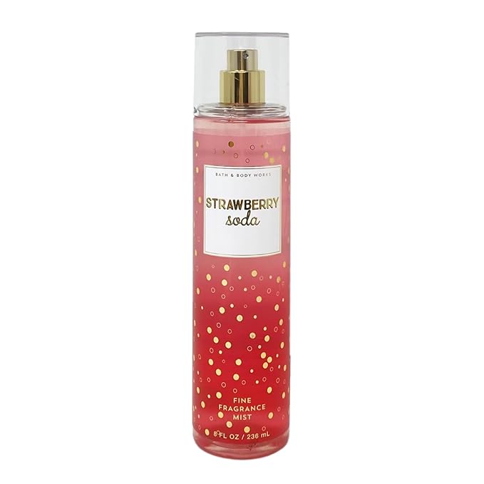 Bath & Body Works Strawberry Soda 3 Piece Bundle - Fragrance Mist and 2 Body Creams - Full Size