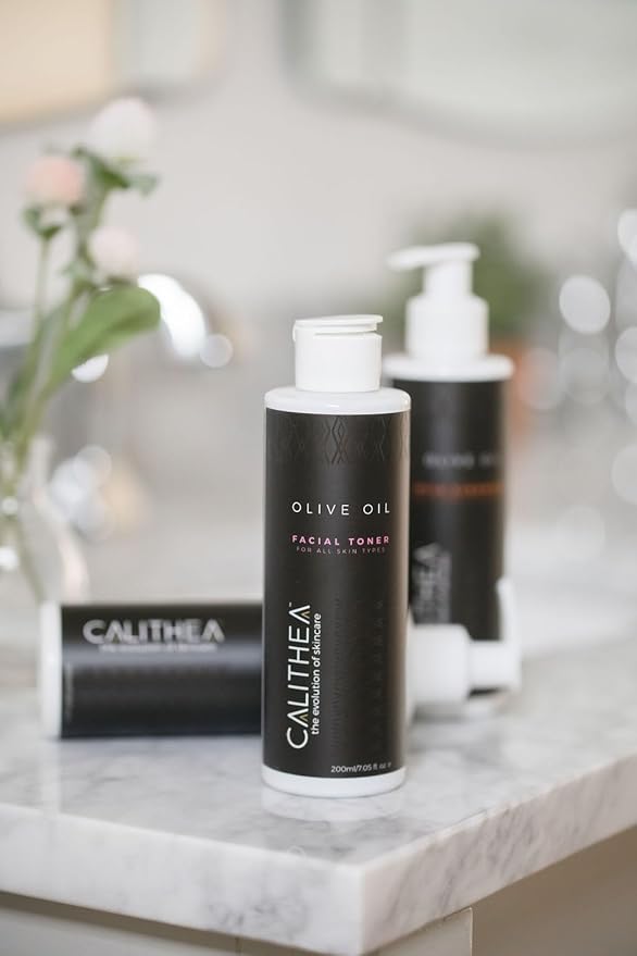 Calithea Facial Toner Scent-Free Hydrating & Balancing Face Toner with Olive Oil, Kiwi Extract, Witch Hazel & Chamomile, Alcohol-Free Pore Minimizer for Glowing Skin, All Skin Types (7.05 fl oz)