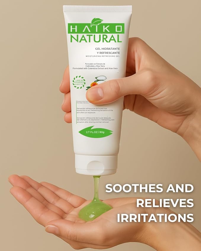 Soothing Gel with Calendula & Aloe Vera. Hydrating & Calming Paraben-Free Formula for Irritated Skin. Ideal After Sun, Shaving, Waxing or Daily Skin Hydration - 2.7 fl oz / 80g