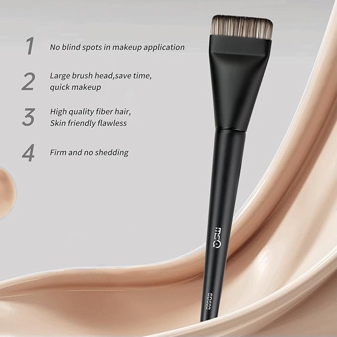 MSQ Flat Foundation Brush,Korean Makeup Brush Ultra Thin Spatula Facial Brush Face Mask Brushes for Liquid Foundation, Blending Cream,Mask,Mud, Clay, Charcoal Mixed Mask, DIY