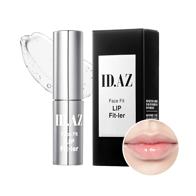 idplacosmetics ID.AZ Face Fit Lip Fit-Ler (Clear) 0.12 fl.oz (3.5 g) — Hydrating, High-Shine Lip Plumper Gloss with Maxi-Lip Peptide Glass-Like Finish, Wear Alone or as Topper Korean Lip Gloss.
