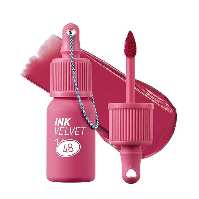 Peripera Ink the Velvet Lip Tint - High Pigment Color, Longwear, Weightless, Gluten-Free, Paraben-Free (048 100 HEARTS)