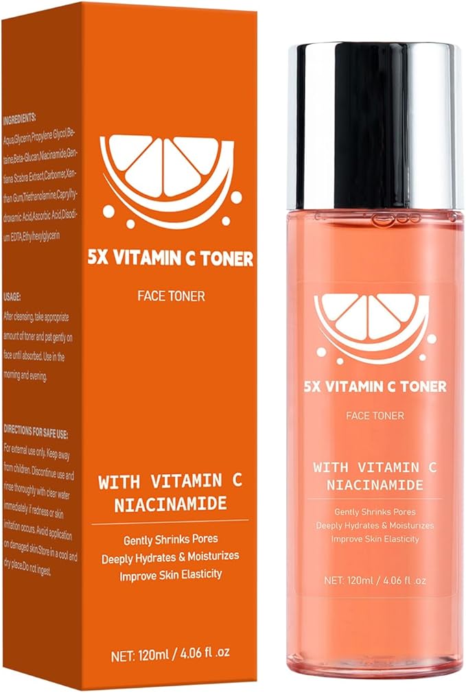 Toner for Face, with Vitamin C Niacinamide Gentiana Scabra Extract, Even Skin Tone, Pore Minimizing, Oil Control,Locks in Moisture,4.06 fl.oz