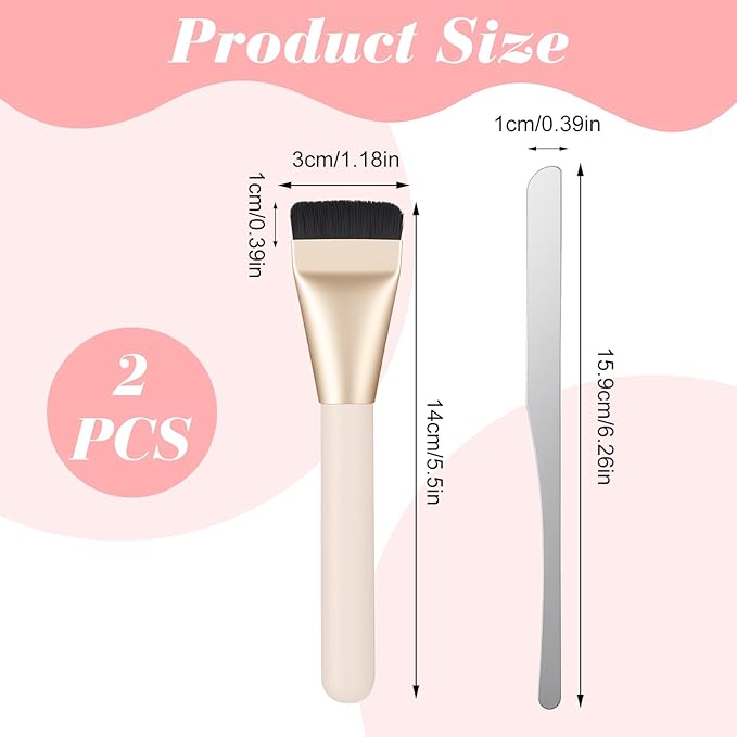 Flat Foundation Brush, 5.5" Spatula Foundation Brush with Spatula, Ultra-Thin Foundations Makeup Brushes, High-End Korean Make Up Brushes for Blending, Cream Foundations Masks