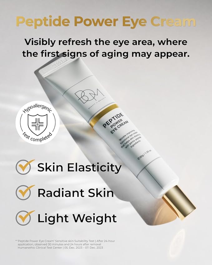 BOM COSMETICS A Set of Peptide Power Skincare With 5 Kinds of Items (Toner, Ampoule, Cream, Eye Cream, Sleeping Mask), 24K Gold & Penta-peptide for Skin Collagen Boost, Korean Skincare