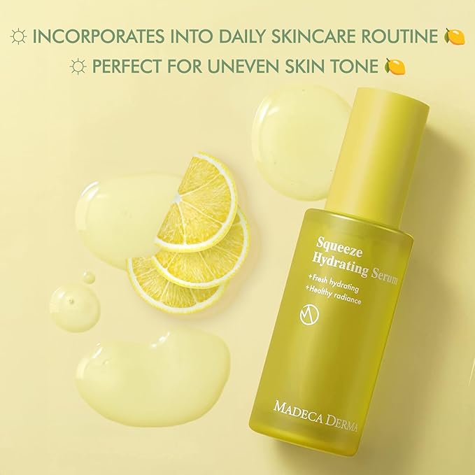 MADECA DERMA Squeeze Hydrating Facial Serum – Deep Hydration & Radiance with Prickly Pear Cactus, Carica Papaya, and Centella Asiatica, Korean Skincare for Fresh Squeezed Glow (1.08 fl oz)