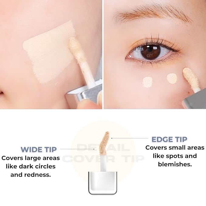 ABOUT TONE Skin Layer Cover Fit Concealer 5 Colors - Ultra Adherence Super Comfort Fit Liquid Concealer 24 Hours Long-Lasting Lightweight Coverage Vegan Korean Face Makeup (23 NATURAL, 0.2)