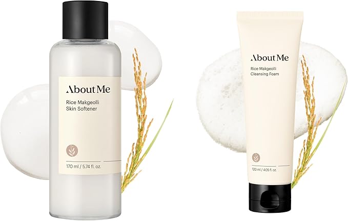 ABOUT ME Rice Makgeolli Skin Softener + About Me Rice Makgeolli Cleansing Foam Bundle