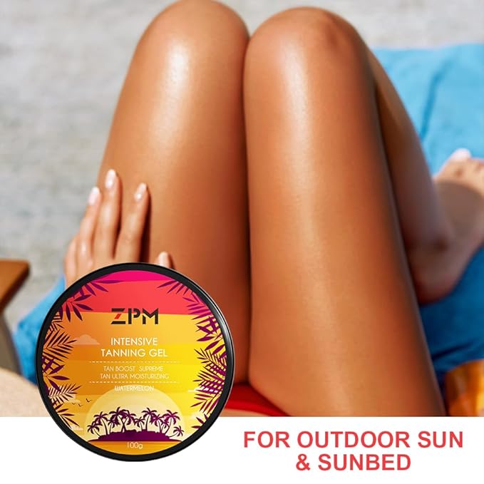 Extreme Dark Intensive Tanning Gel，Dark Tanning Gel For Outdoor Sun, Natural Intense Tanning Butter With Watermelon Scent For Faster Darker Tan,Vegan and Cruelty-Free, Spf0 100g