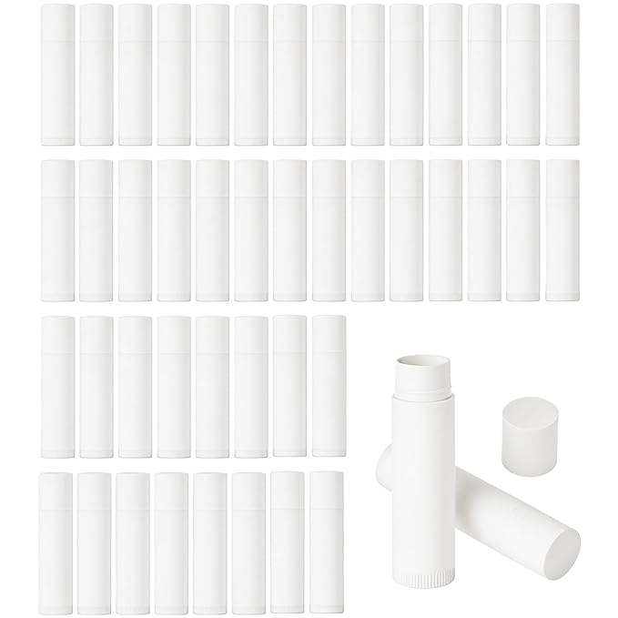 Value Pack of 100 Packs 5ml Empty Lip Balm Tubes, Leak-Proof Twist-Up Refillable Lipstick Containers for DIY Lip Balm，Lipstick, Lip Care Solid Perfume, Cosmetic Filling (WHITE)