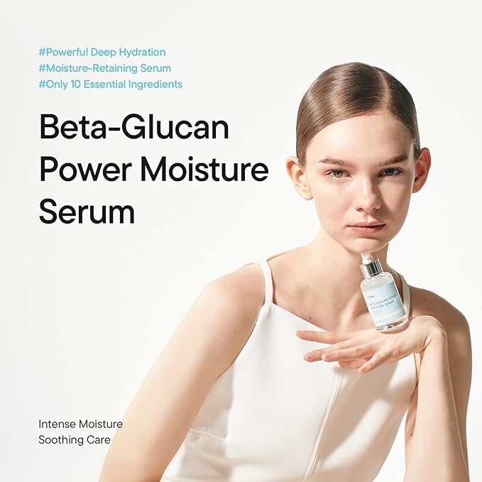IUNIK Beta-Glucan Power Deep Moisture Serum – Intense Hydration Vegan Korean Serum with Mushroom Yeast Extract – For Dry, Mature, Sensitive Skin, Fine Lines & Loss of Firmness Korean Skincare