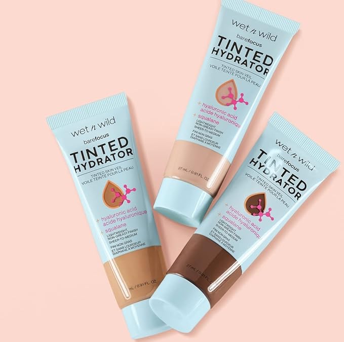 wet n wild Bare Focus Tinted Hydrator Matte Finish, Deep | Oil-Free | Moisturizing Makeup | Hyaluronic Acid | Sheer To Medium Coverage (Pack of 2)