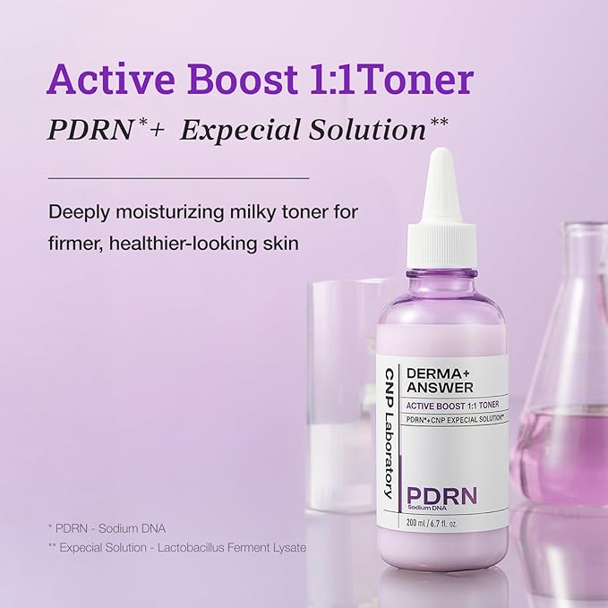 CNP PDRN + Niacinamide Milky Toner, Active Booster Toner for Face, Rice Water, Korean Skin Care, 6.7 fl. oz.