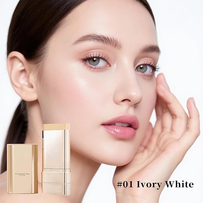 Luminous Dual-Ended Concealer Foundation Stick, Korean Foundation Stick 3 in 1 with Brush, Lightweight, Brightens, Long-Lasting for All Skin Types (nature)