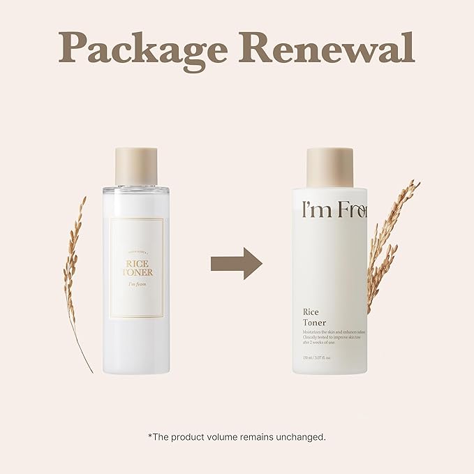 I'm From Rice Toner, Korea Glow Milky Rice Toner, Glass&Dewy, Hydration, Calming, All Skin Types, Korean Skin Care 5.07fl.oz
