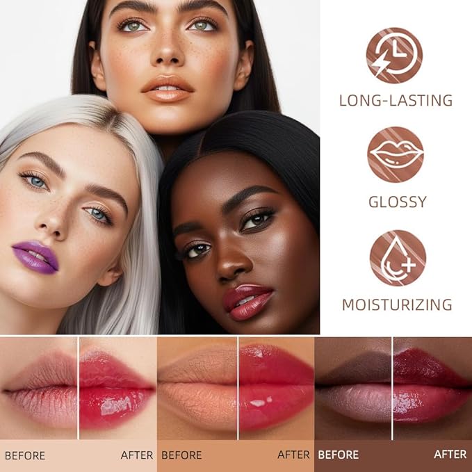 evpct Nourishing Moisturizing Tinted Lip Balm for A Sheer Tint of Color, Softens Smooths Hydrates Moisturizes Lightweight, Lip Care Gloss Plumper Stain for Women Dry & Chapped Lips, 09# POMEGRANATE