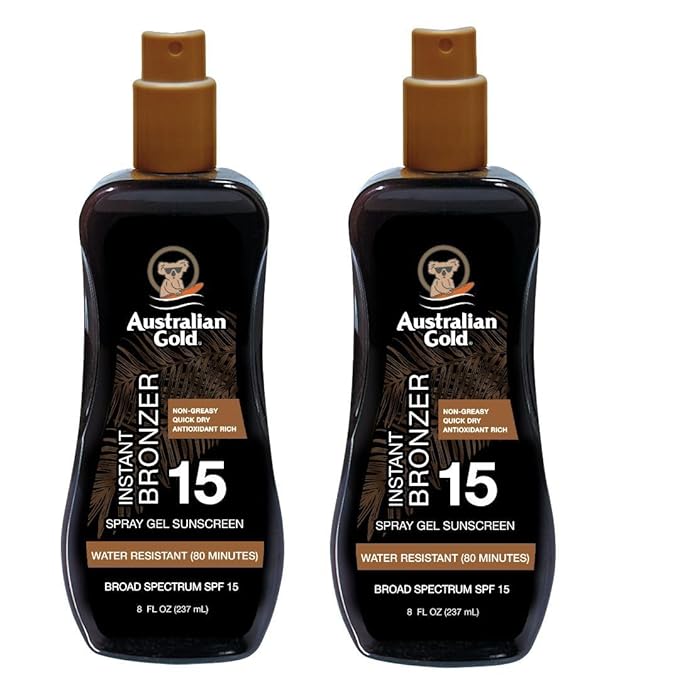 Australian Gold SPF 15 Spray Gel Bronzer, 16 Fl Oz, (Pack of 2)