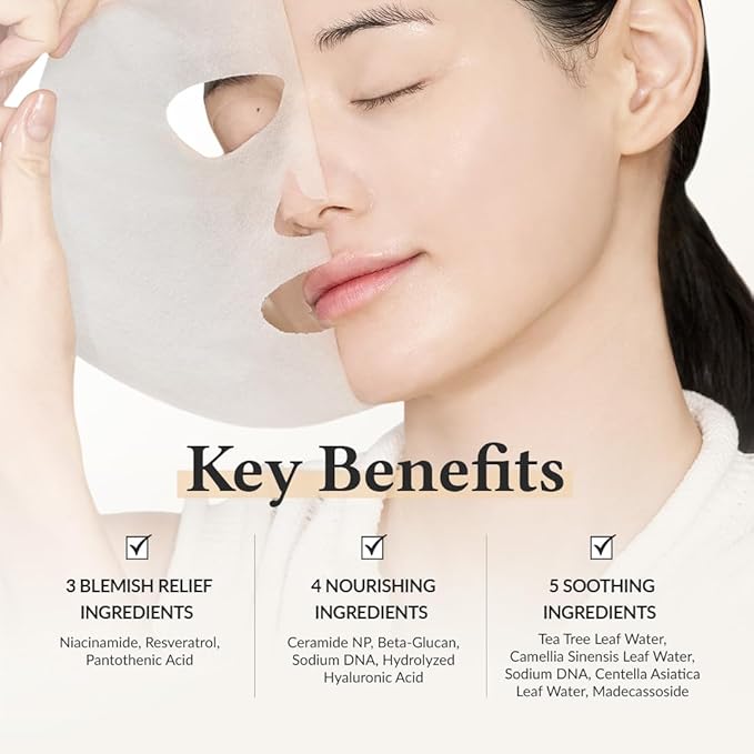 Dr.Althea 345 Relief Cream Mask | Daily Soothing Recovery and Blemish Care with Niacinamide & Tea Tree Leaf Water | Face Mask for Hydration & Skin Barrier Care | Vegan Korean Skincare (Pack of 4)