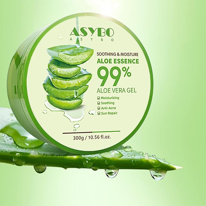 300 ML Aloe Vera Gel – 99% Organic Pure Aloe Vera Hydrating Moisturizer, Natural Aloe Cream for Dry Skin, Sunburn, Acne