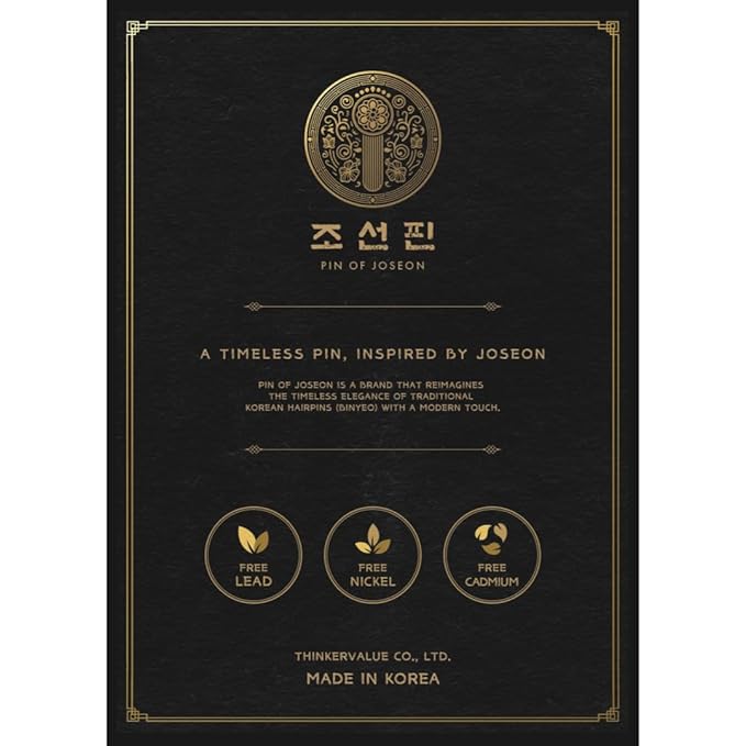 ThinkerValue Pin of Joseon - Korean Traditional Style Hairpin Accessory, Hair Clips, Alloy Base with Gold Plating, Ideal for Gifts or Souvenirs (Leaf Pin)
