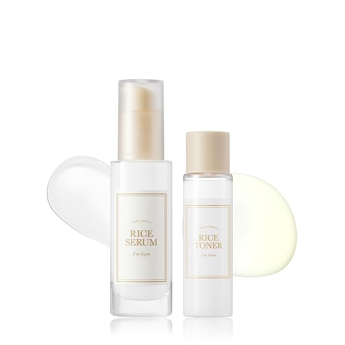 I'm from Rice Serum + Rice Toner Miniature Set, Korean Rice Extract for Glowing, Radiant Skin