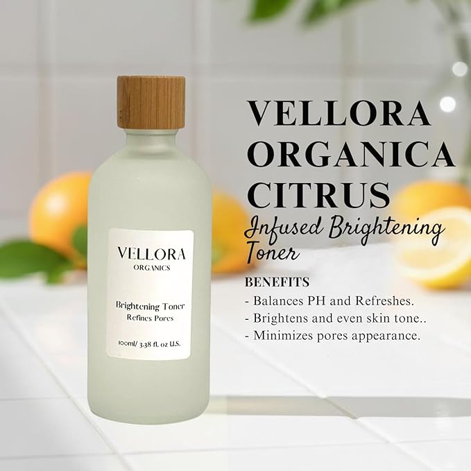 GOODY 2'S Vellora Organics Christmas Skincare Set – Exfoliating Cleanser, Brightening Toner & Anti-Aging Moisturizer Combo – Organic Skincare Trio