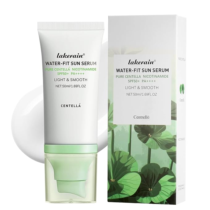 Water-Fit Centella SunSerum SPF50 - Lightweight, Non-Greasy Daily Moisturizing Protection with Centella Extract for All Skin Types