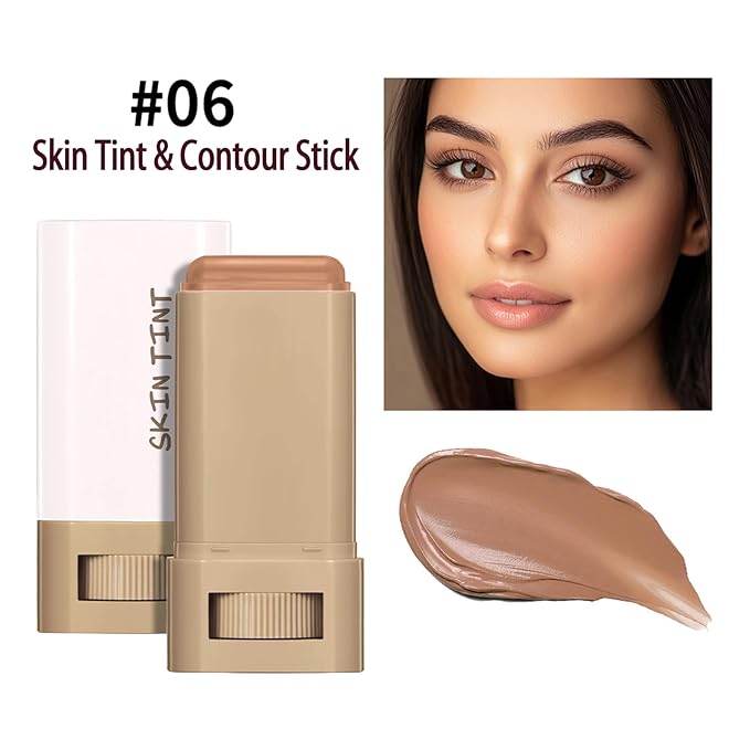 Tinted Moisturizer Stick - Foundation & Serum Hybrid for a Natural, Healthy-Looking Glow, Hydrating Skin Tint Balm with Buildable Coverage, Ideal for Mature & Dry Skin Types (# 06, 0.63 oz)
