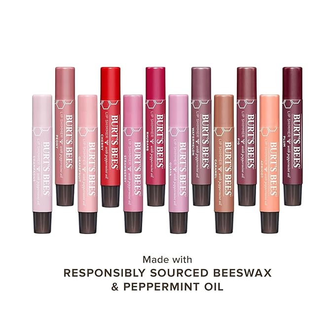Burt's Bees 100% Natural Moisturizing Lip Shimmer, Peony - 1 Tube
